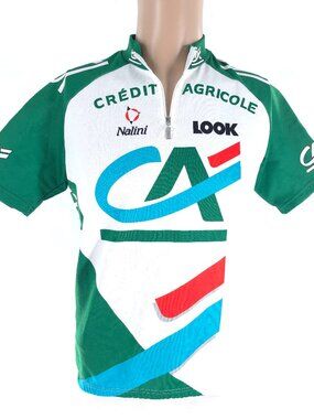 Nalini Men Cycling Jersey Credit Agricole Look Green White Size 4 - L - Italy